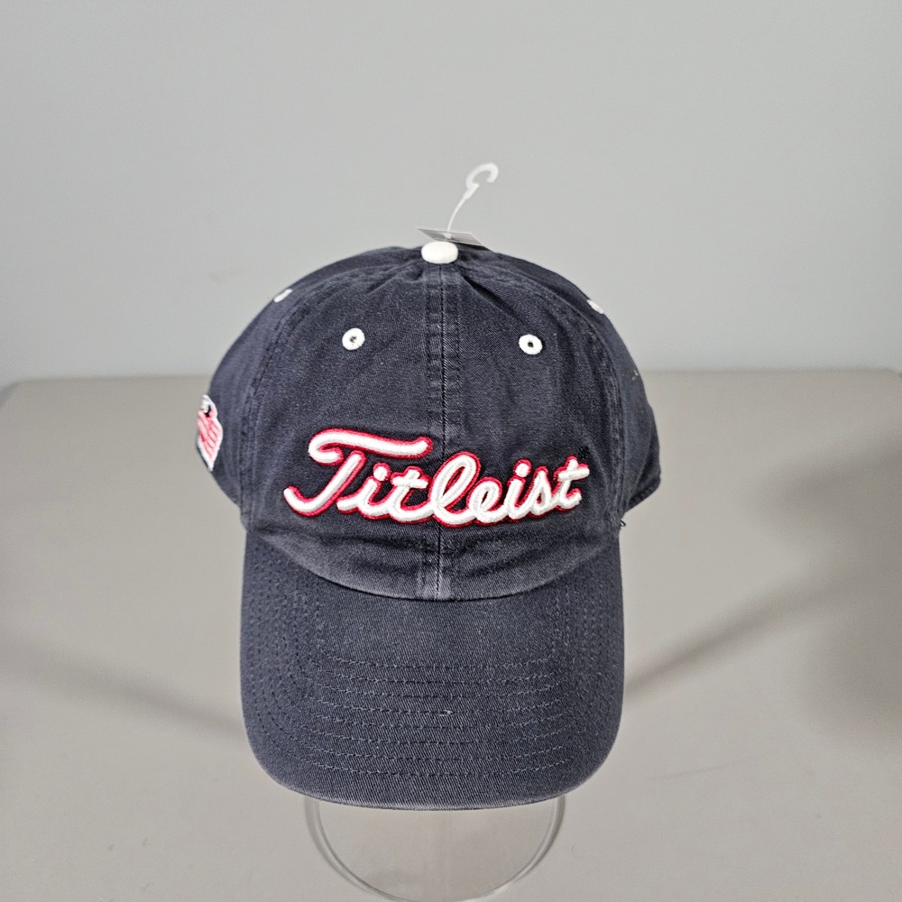 Titleist Golf Hat Mens OSFA Navy Blue USA Flag Embroidered Adjustable Cap